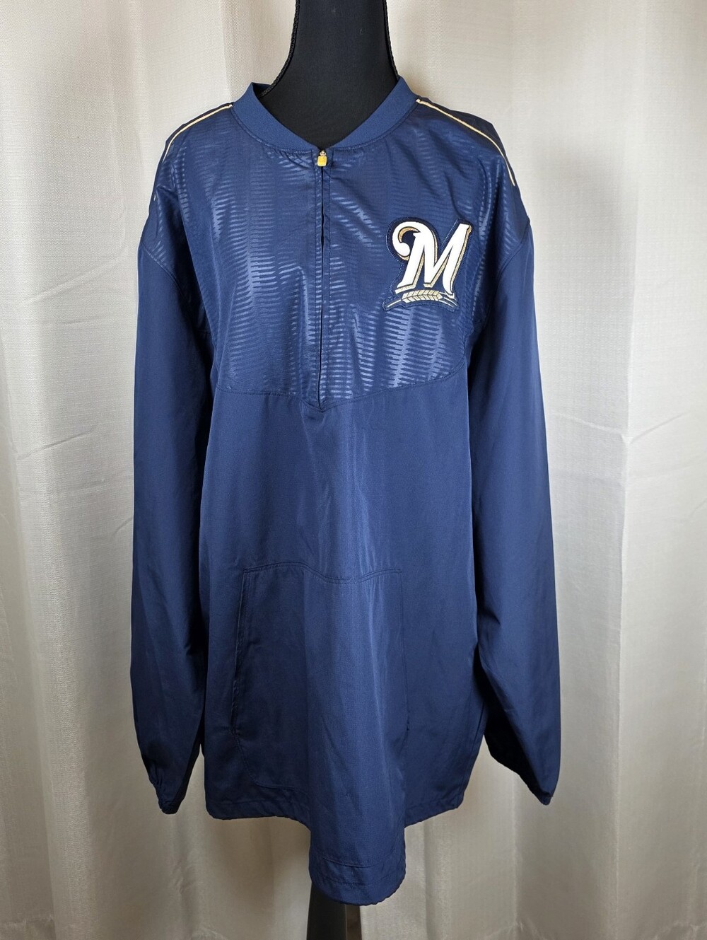Majestic Milwaukee Brewers Cool Base Pullover Jacket XL MLB